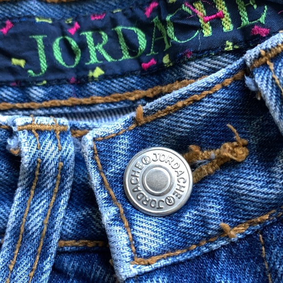 Vtg 80s Jordache high rise zipper ankle with bows denim jeans 22 inch waist - Picture 7 of 9